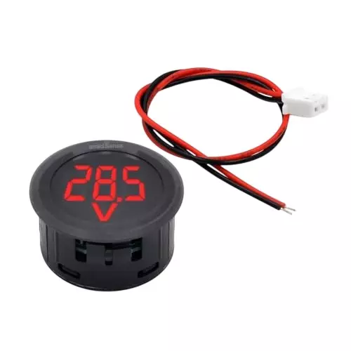 amiciSense Voltmeter 5 to 100 VDC 3 Digit LED Digital Display Battery Monitor Bike for Battery Voltage Monitoring