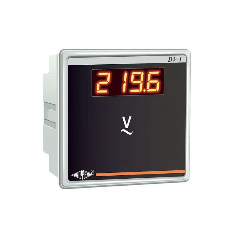 Nippen Digital Voltmeter AC with 4 Digit LED Display, Upto 500 V Display Range and 96X96 mm Size, DV-1-AC (96)