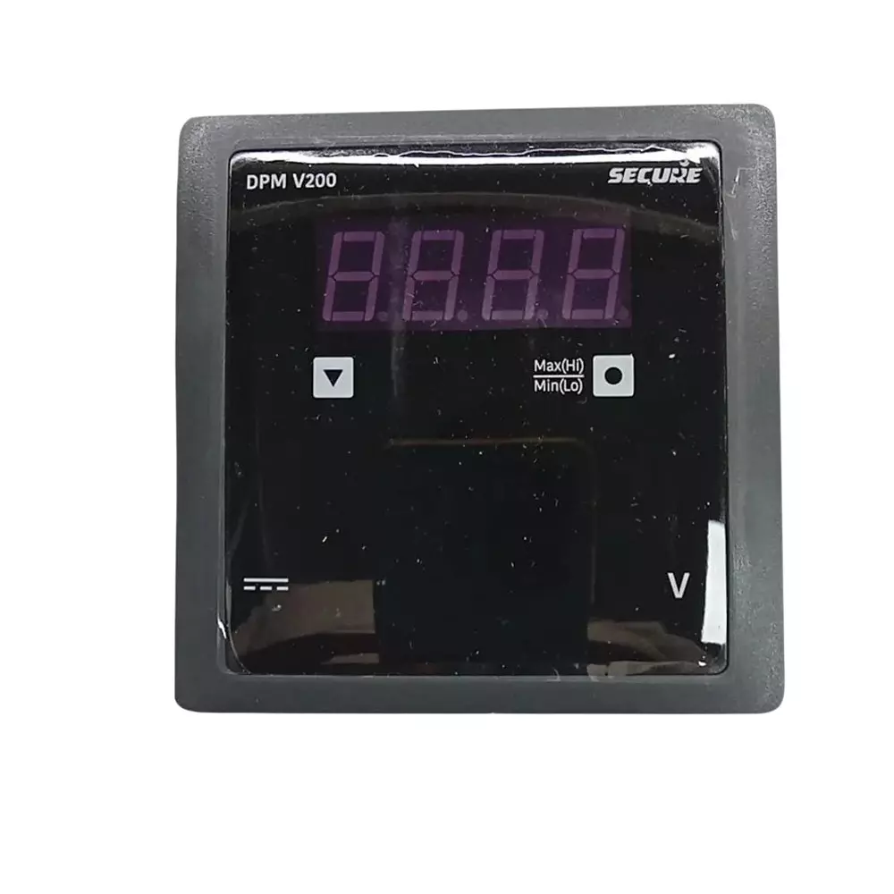 Secure DPM Series DC Voltmeter 1 Phase 1 Line 4 Digit LED Display 96x96 mm, 20 to 500 V Range and 0.2 Accuracy Class, DPM V200