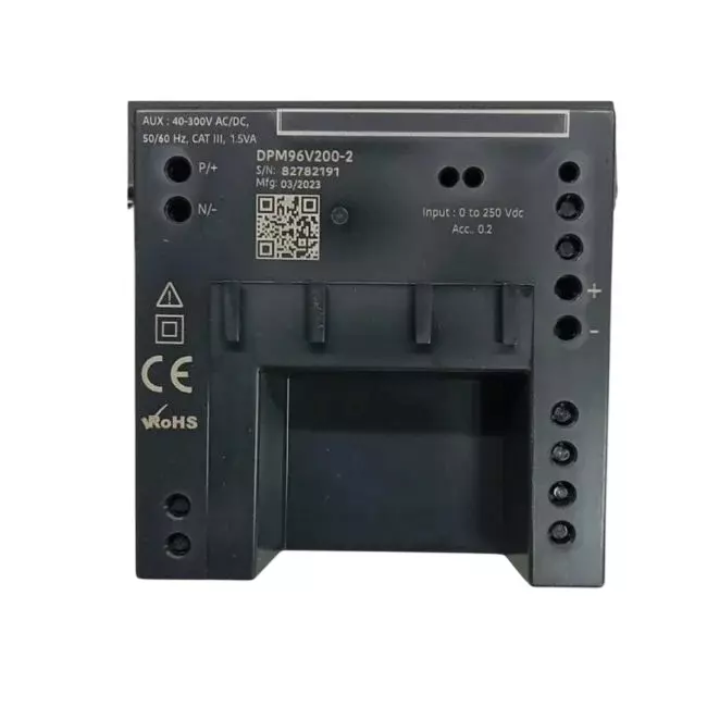 secure-dpm-series-dc-voltmeter-1-phase-1-line-4-digit-led-display-96x96-mm-20-to-500-v-range-and-02-accuracy-class-dpm-v200