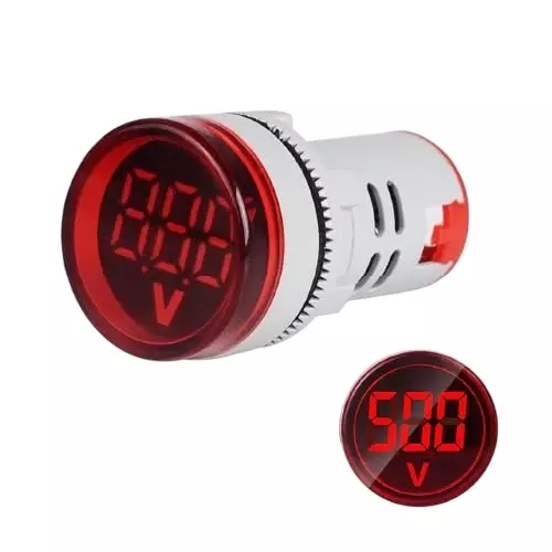 G-SENS Volt Meter 22.5 mm Plastic Round 50-500 V AC Red, AD101-22VM