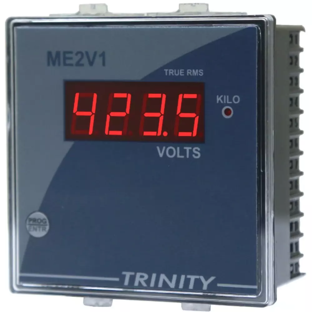 TRINITY Voltmeter 1 Phase, 25-500 V, Seven Segment LED Display, ME2V1