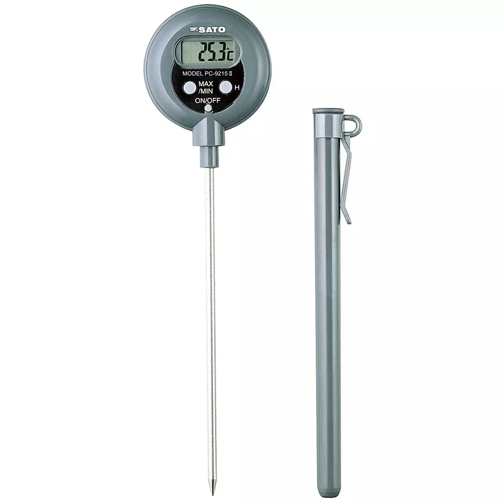 SATO KEIRYOKI Waterproof Digital Thermometer -30 to 150 ℃ Measuring Range, PC-9215-2(1747-50)