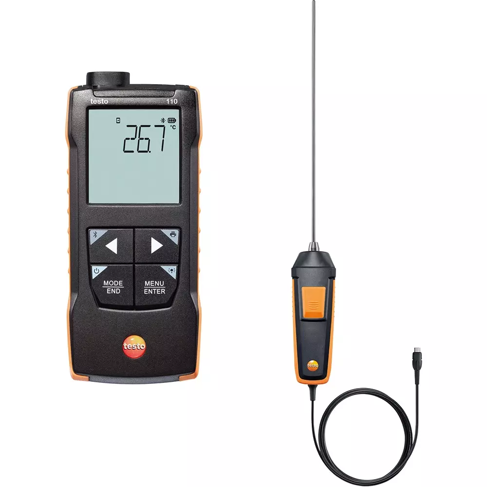 Testo Thermometer Set 60 mm Length, TESTO 110 REFERENCE SET