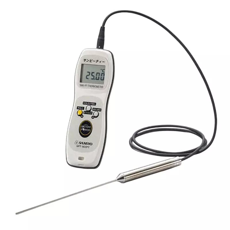 SANSYO Digital Thermometer Sensor: -99.99-400.0 Measuring Range, SPT-800PT with sensor