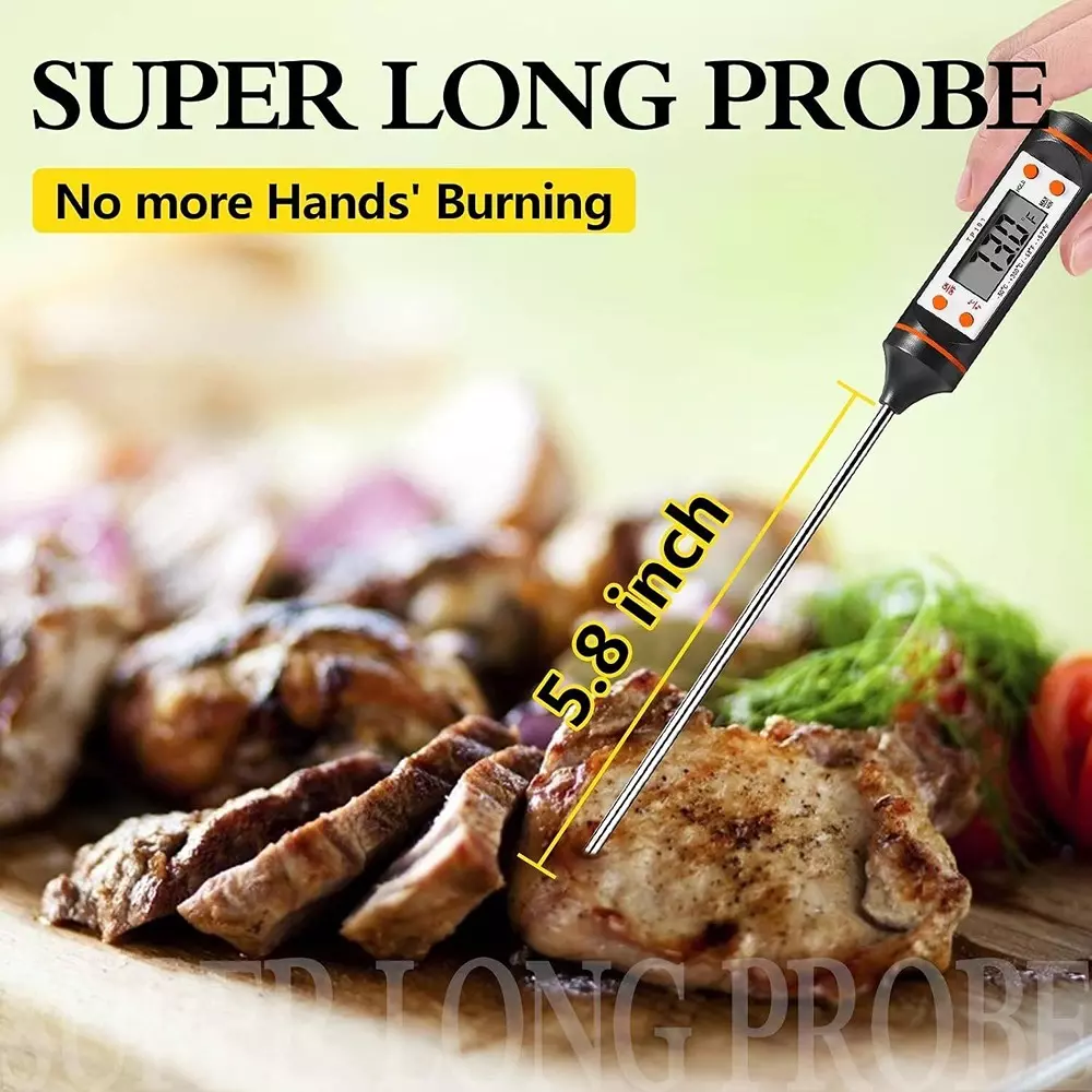 HSETIN Digital Food Thermometer with -50°C to 300°C Temperature Range and 0.1 °C Resolution, TP-101-2 (Pack of 2)