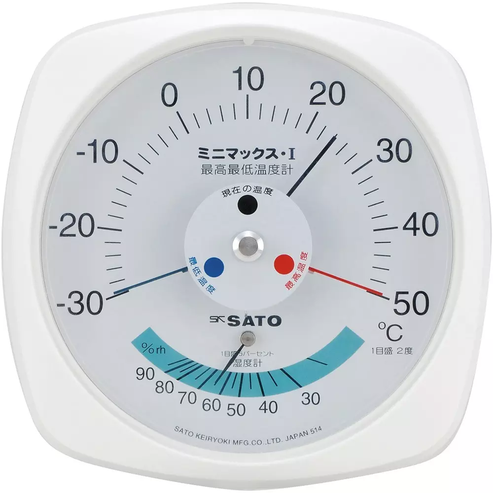 SATO KEIRYOKI Thermometer -30 to +50 ℃ Measuring Range, 7308-00