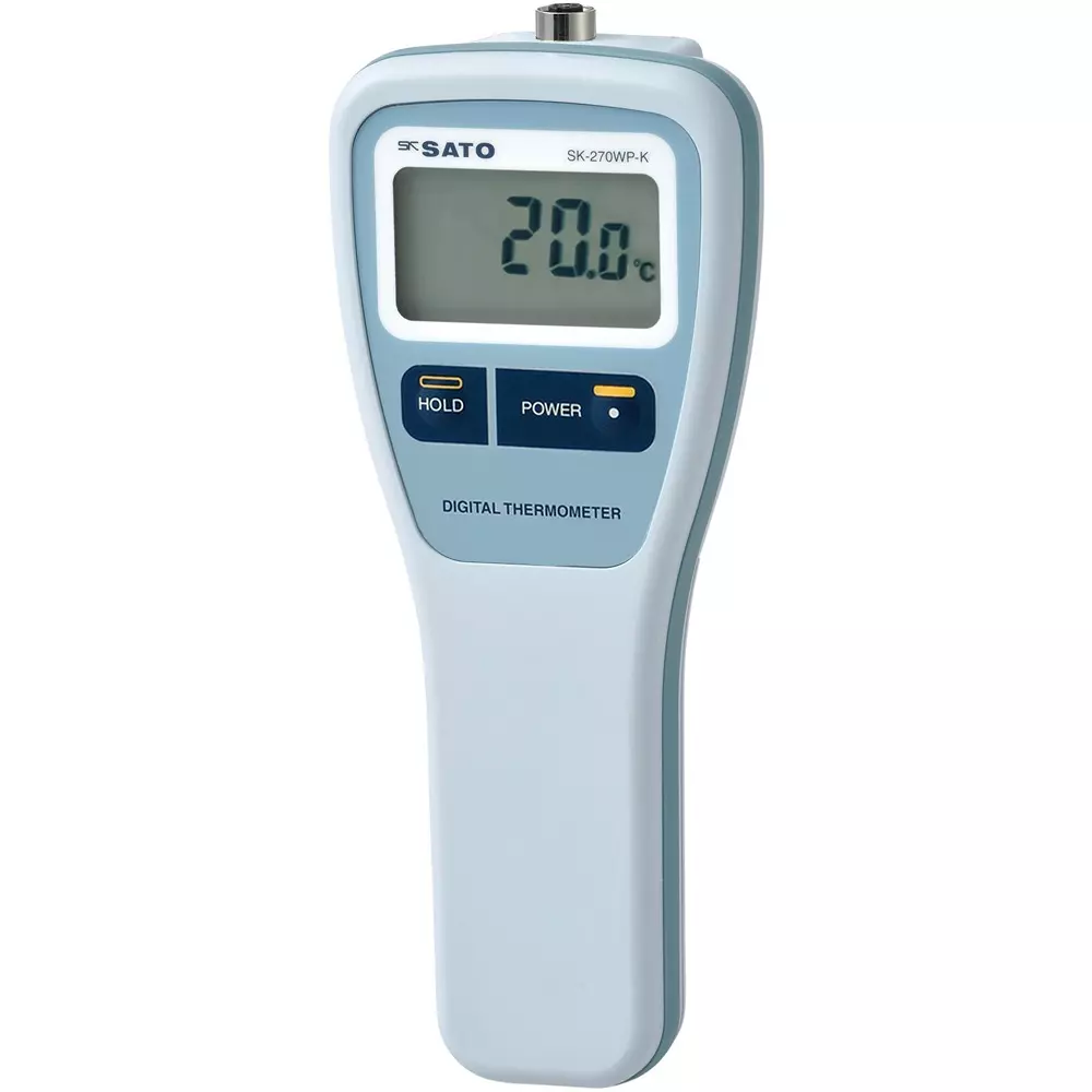 SATO KEIRYOKI Waterproof Digital Thermometer -40.0 to 250.0 ℃ Measuring Range, SK-270WP-K (with S270WP-02)