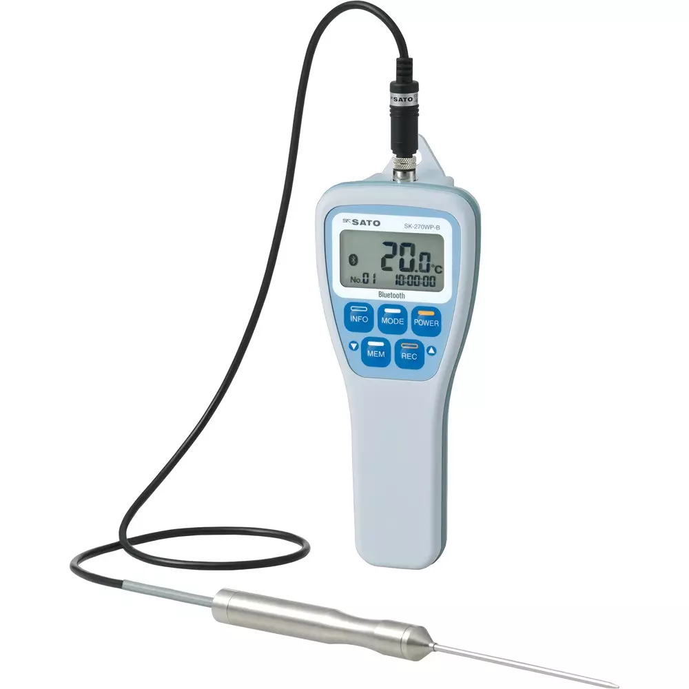 SATO KEIRYOKI Thermometer -40.0 to 250.0 ℃ Measuring Range, SK-270WP-B