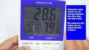 KUSAM-MECO KM-918 A Thermo Hygrometer Clock Temperature & Humidity Display