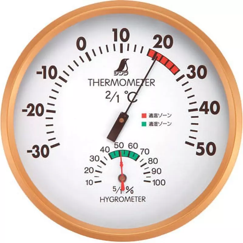 Shinwa Rules Thermo-Hygrometer with General Calibration Φ156x30 mm, 72591