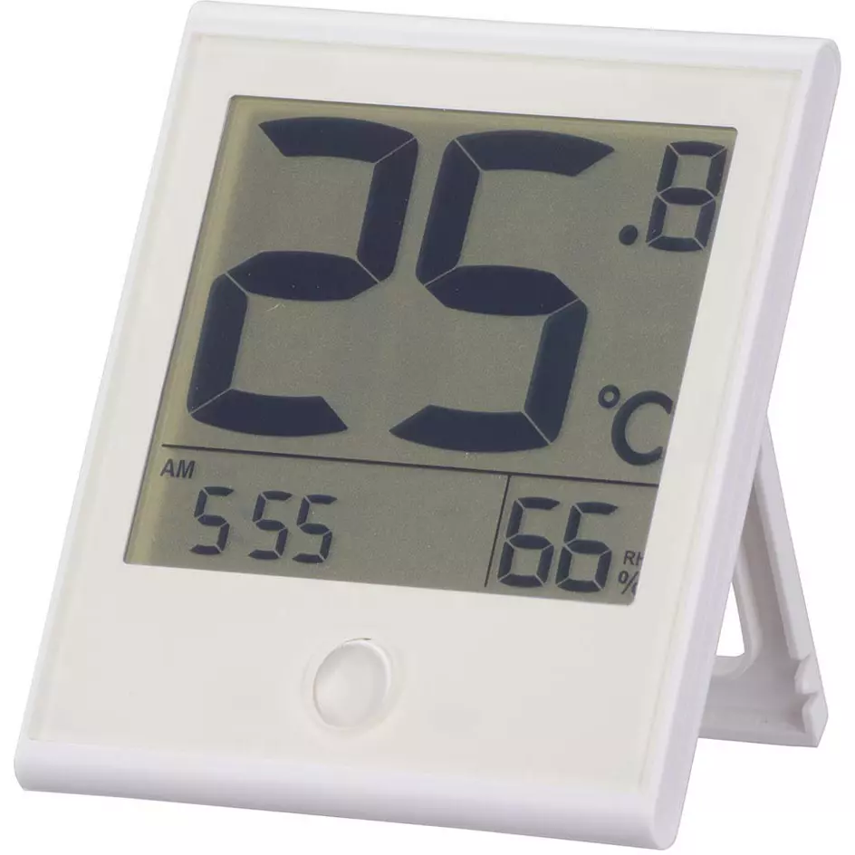 Ohm Electric Thermo-Hygrometer Clock: Approx. ±40 seconds/month Accuracy Instruction manual with warranty card Included, TEM-200B-W