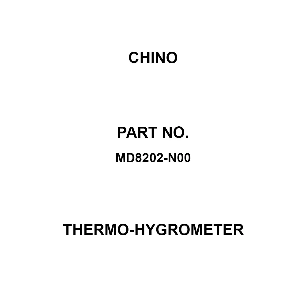 CHINO Thermo-Hygrometer Dedicated battery specifications Power Supply (Container) IP64 Protection Class -20.0 to, MD8202-N00