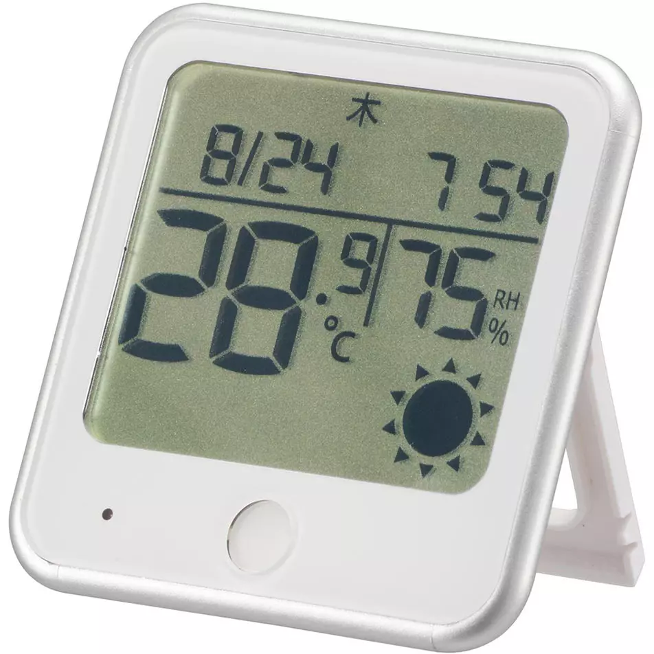 Ohm Electric Thermo-Hygrometer Clock: Approx. ±40 seconds/month Accuracy Instruction manual with warranty card Included, TEM-300B-W