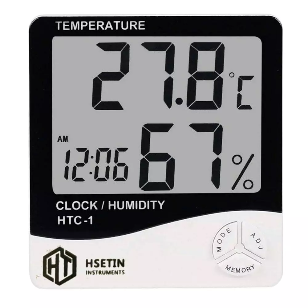 HSETIN Thermo Hygrometer Touch Free with LCD Display and Alarm, HTC 1