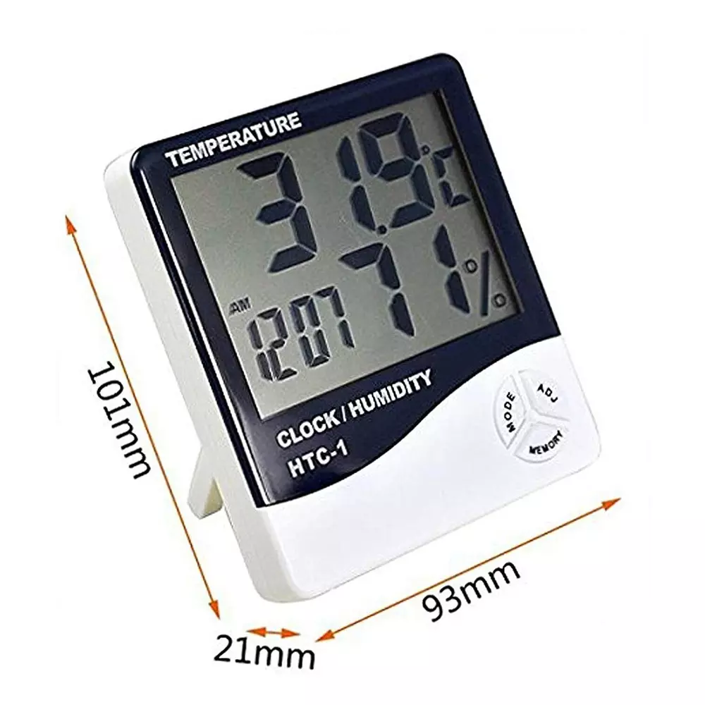 HSETIN Thermo Hygrometer Touch Free with LCD Display and Alarm, HTC 1