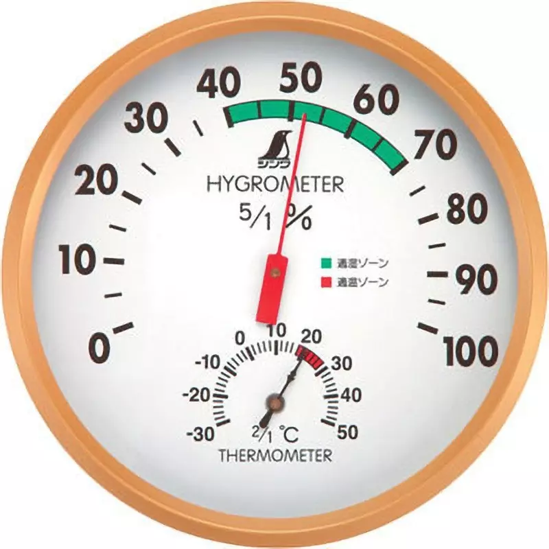 Shinwa Rules Thermo-Hygrometer with General Calibration Φ156x30 mm, 72605