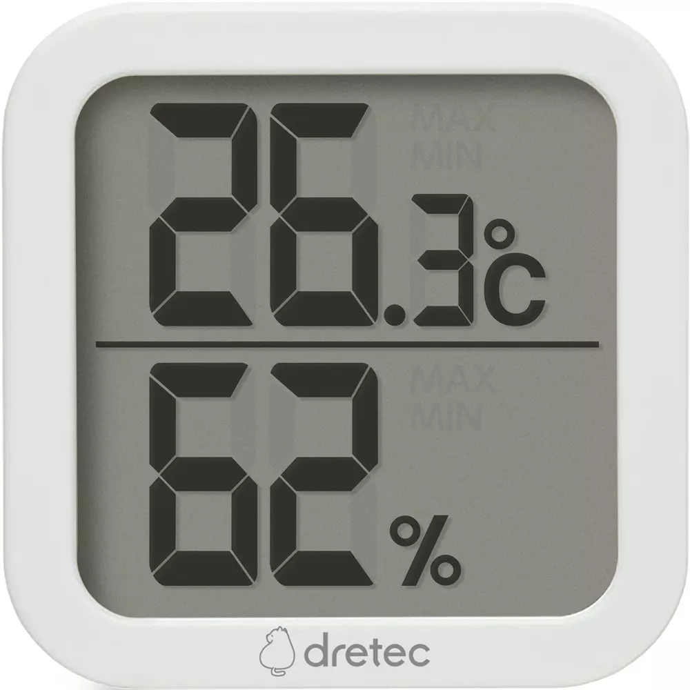 DRETEC Digital Thermo-Hygrometer AAA alkaline batteries Power Supply -9.9 to 50 ℃ Temperature Measurement Range 1, O-414WT