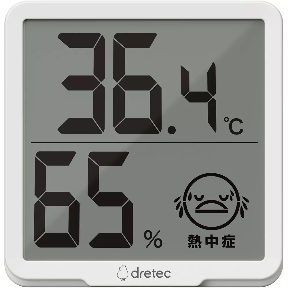 DRETEC Digital Thermometer And Hygrometer Heatstroke: 4-level indicator; Influenza: 2-level indicator Specifications, O-449WT