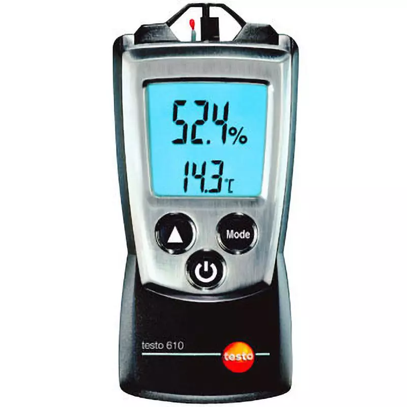 Testo Thermo-Hygrometer Shipping inspection, strap, belt holder, protective cap, dry cell Included Components, 0560 0610