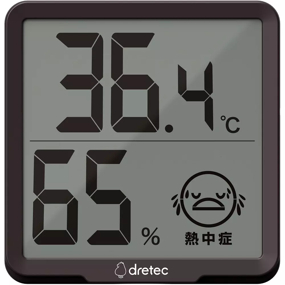 DRETEC Digital Thermometer And Hygrometer Heatstroke: 4-level indicator; Influenza: 2-level indicator Specifications, O-449BR