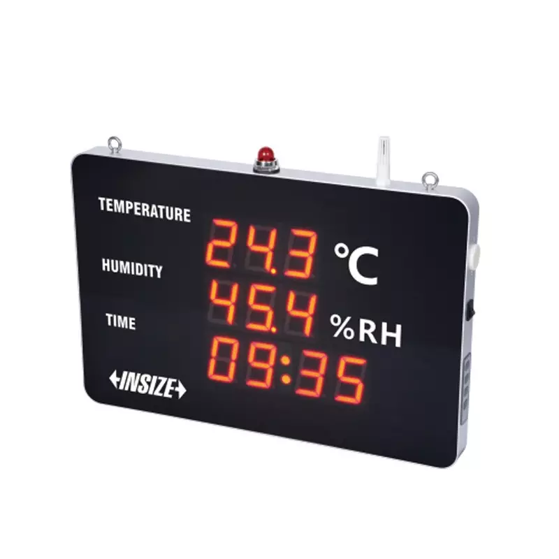 INSIZE Large Screen Time/Temperature/Humidity Meter Digital Type Separated Sensor and 10 W Power Rating, 0314-L643B