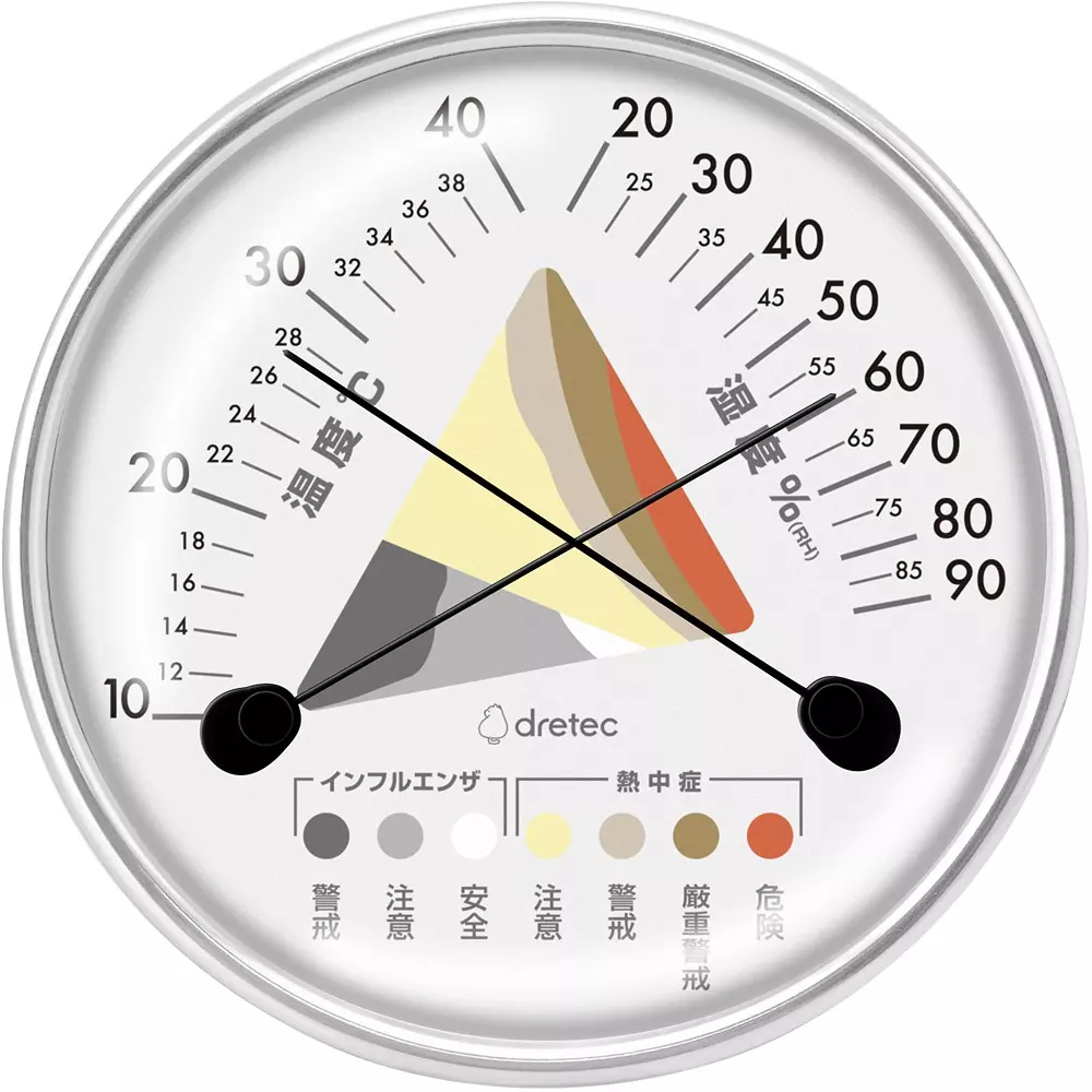 DRETEC Thermometer and Hygrometer Bimetal method Measurement Method Temperature: 10-30°C: ±1, Other ranges: ±2<br>, O-329GY