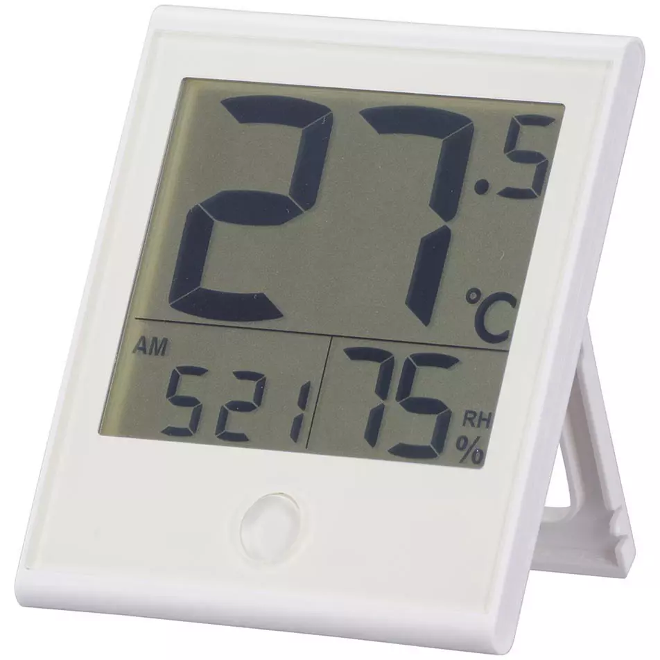 Ohm Electric Digital Thermometer/Hygrometer Clock: Approx. ±40 seconds/month Accuracy Instruction manual with warranty, TEM-210B-W