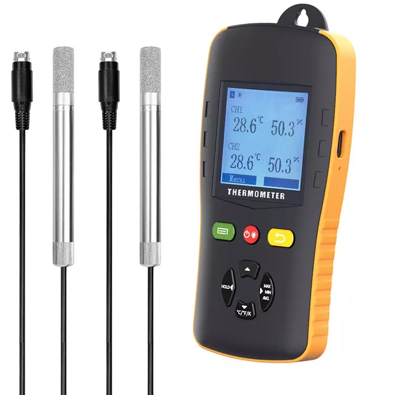 Bitstrong Temperature and Humidity Meter Sampling interval: 1 to 65535 seconds Specifications 3 x 1.5 V AA, BS-LOG-HTD702