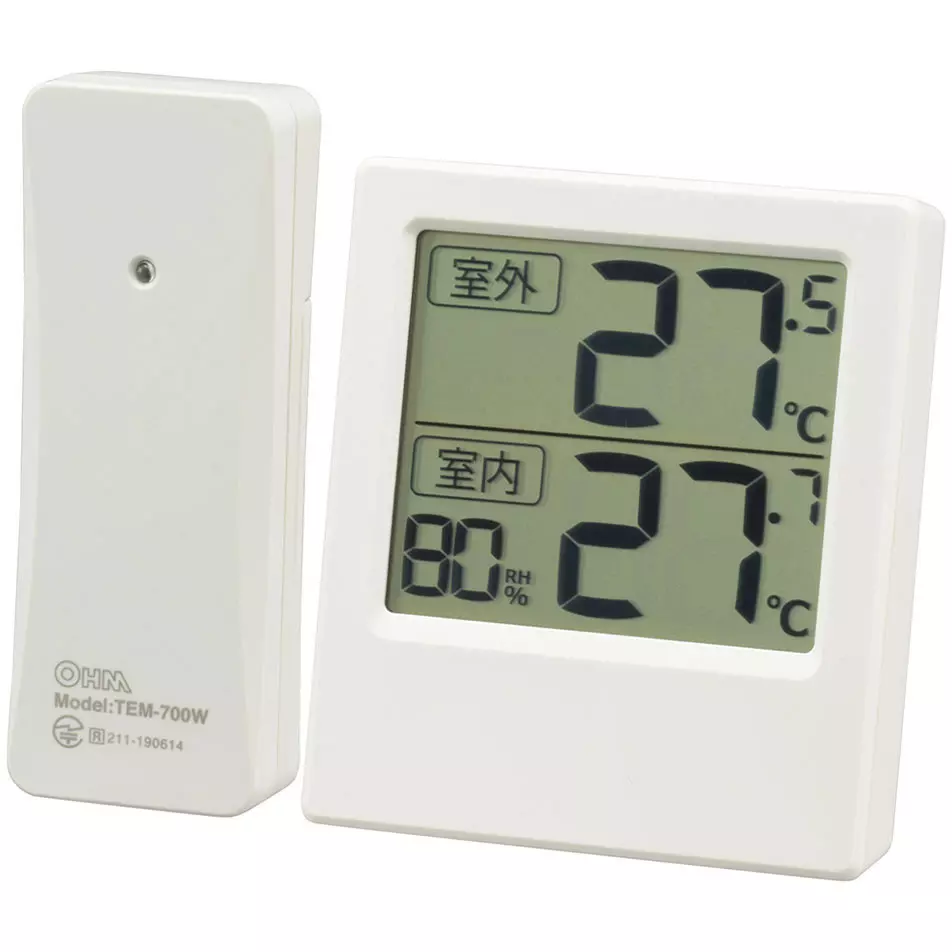 Ohm Electric Thermo-Hygrometer Instruction manual with warranty card Included Components Main unit: Approximately 1 year,, TEM-701-W