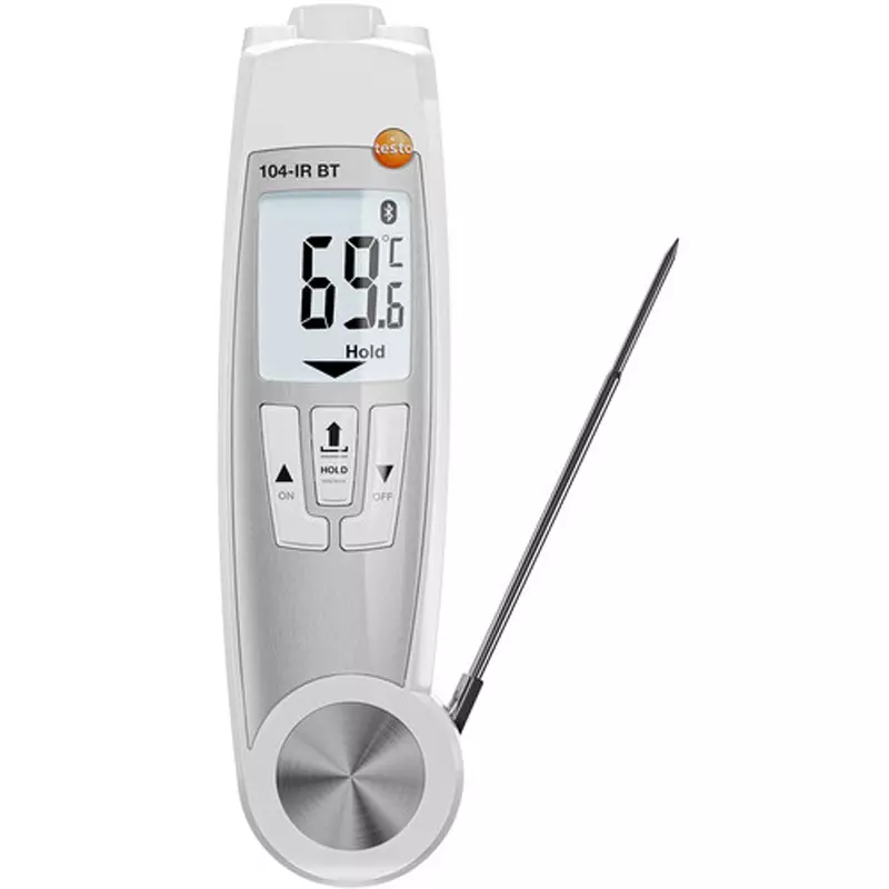 Testo Radiation Thermometer - Accuracy 2 xAAA batteries Input Power Minimum: 0.1°C Temperature Display, 0560 1046 60
