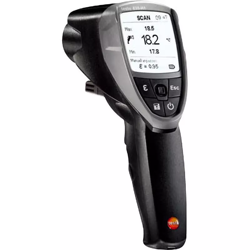 Testo Radiation Thermometer AA batteriesx3 (included) Power Supply - Temperature Range - Maximum Temperature, 0560 8356