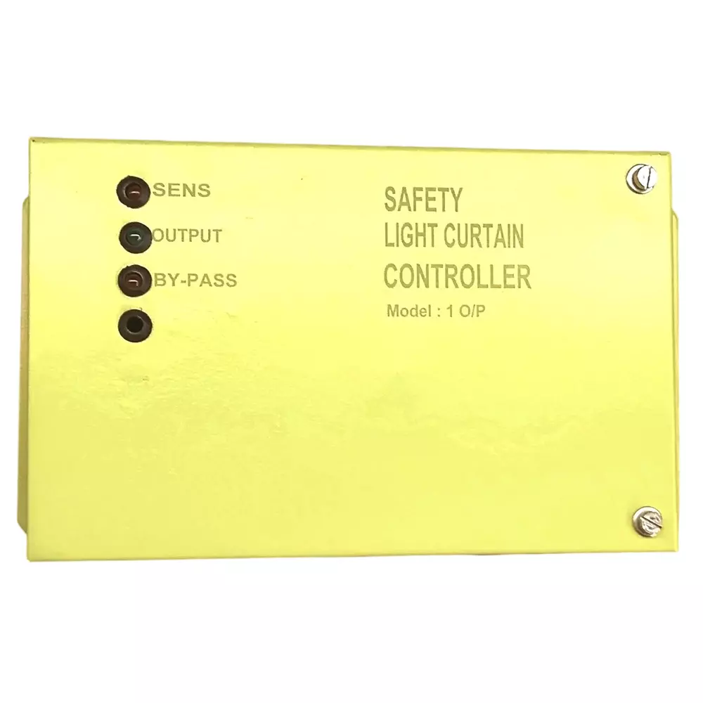 MCS Heavy Duty Safety Light Curtain Controller 2 Relays Single Phase Yellow 50 Hz for Industrial Use,
