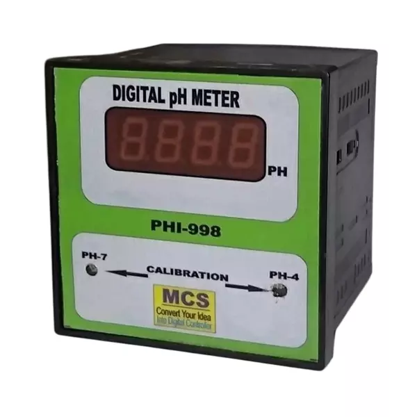 MCS Heavy Duty Digital pH Meter with 0-10 VDC Output 0.00 to 14.00 pH Single Phase Green & Black 50 Hz for Industrial Use, PHI-998