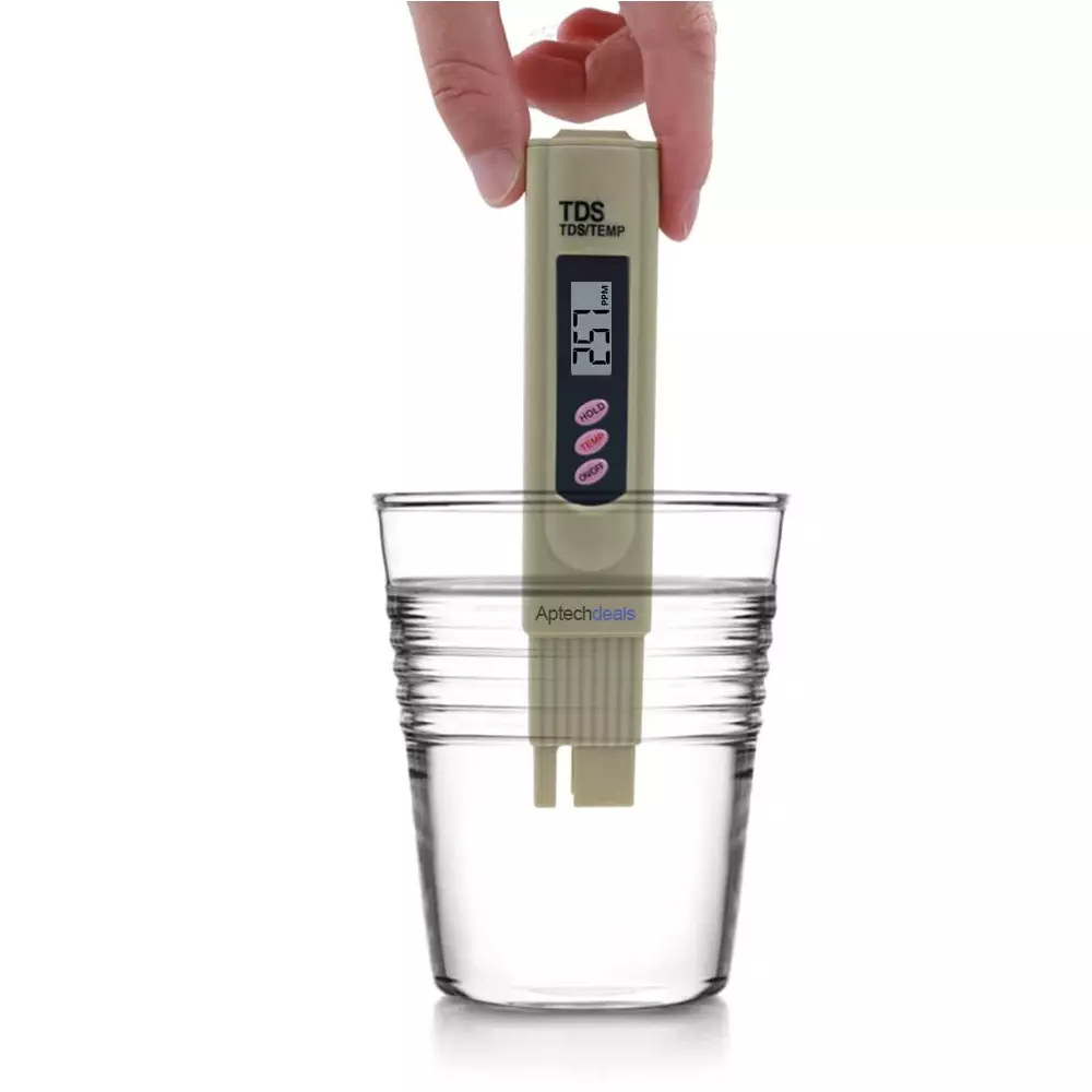 APTECHDEALS Digital TDS Meter 0-999 ppm Battery Powered, Cream