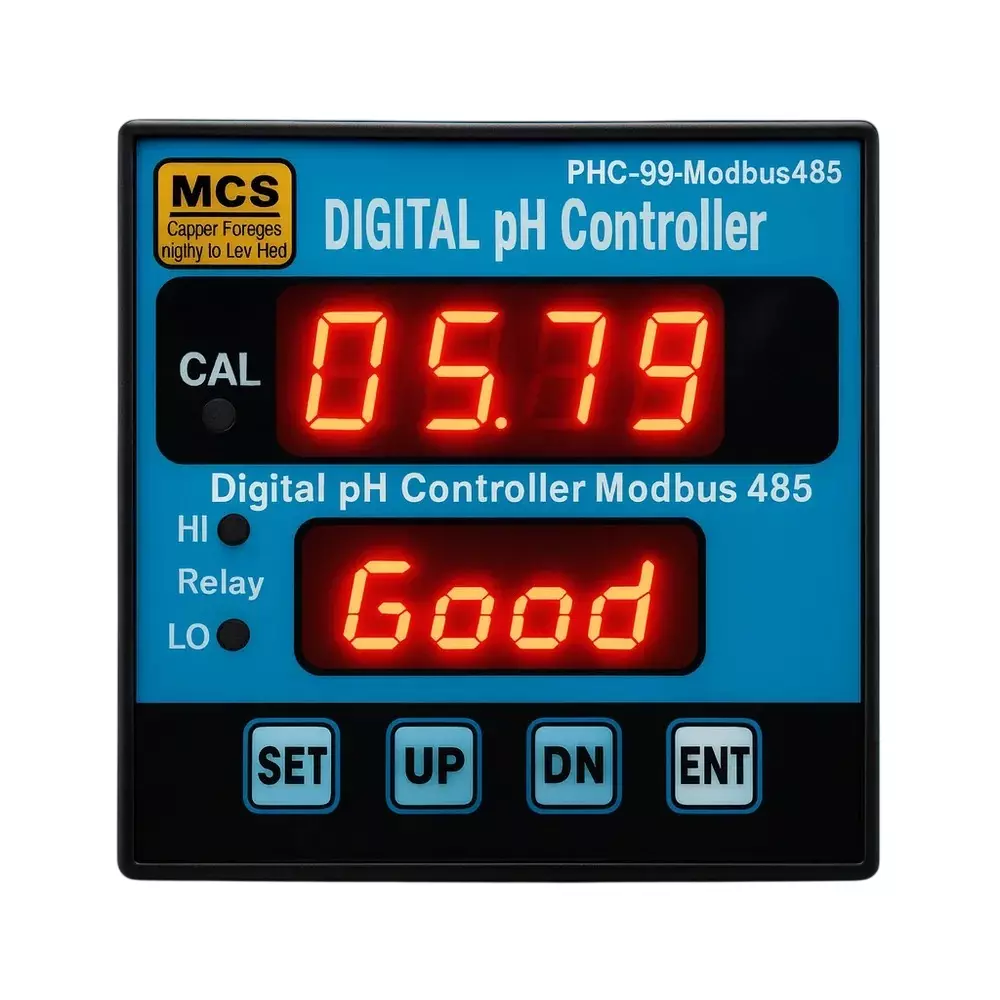 MCS Heavy Duty RS 485 Modbus RTU ph Controller 0.00 to 14.00 pH Single Phase Blue & Black 50 Hz for Industrial Use, PHC-99-Modbus485