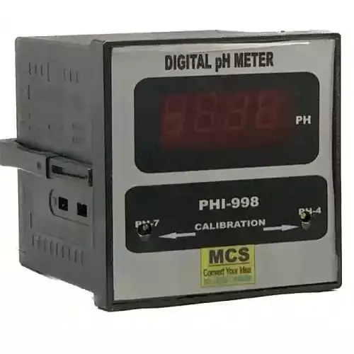 MCS Digital pH Meter Online 0.00 – 14.00 pH 7 Segment LED 220-230 V AC Single Phase 50 Hz for Industrial Use, PHI 998