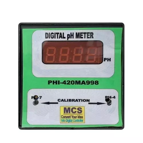 MCS Heavy Duty Digital pH Meter with 4-20 MA Output 0.00 to 14.00 pH Single Phase Green & Black 50 Hz for Industrial Use, PHI-420MA998