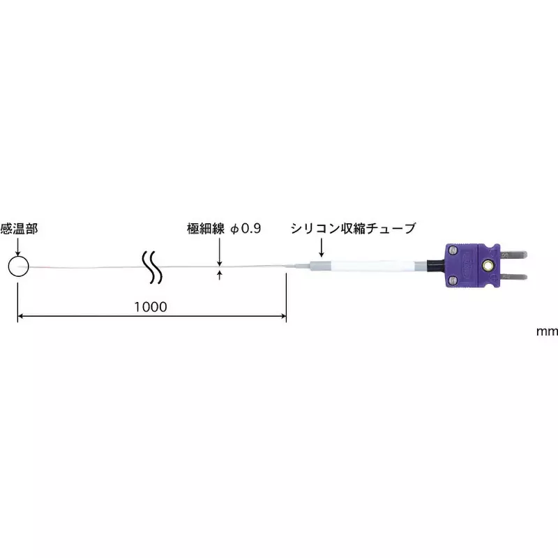 Anritsu Temperature Sensor -50 to 200 Operating Temperature Range (℃) 1000 (extra-fine line) Length (mm) K type, SF-K-100-ANP