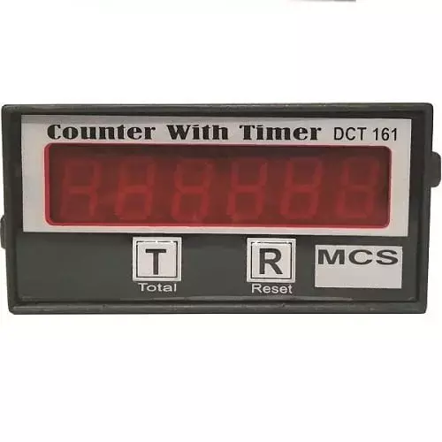 MCS Heavy Duty Counter with Timer Meter 000000 to 999999 6 Digits, Seven Segment Bright LED Display for Industrial Use, DCT 161