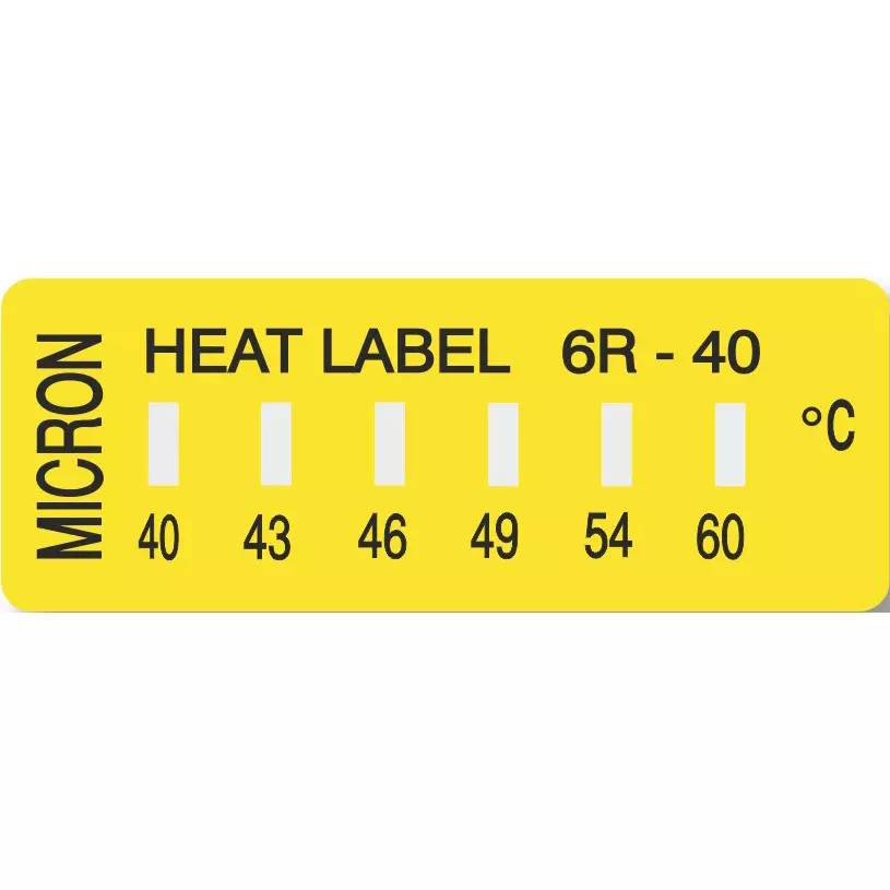 Micron Temperature Label ±1 Accuracy 6-point display Display, 6R-40 (Pack of 10)