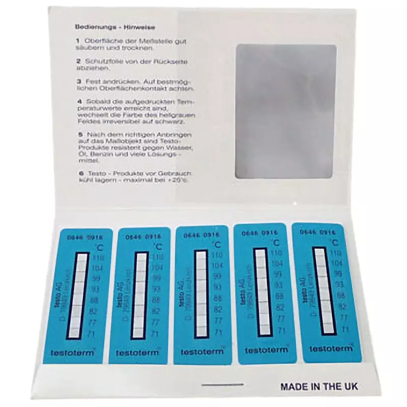 Testo Thermometer Tape Irreversibility Measurement Method, 0646 0916 (Pack of 10 )
