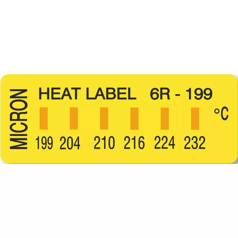 Micron Temperature Label ±1 Accuracy 6-point display Display, 6R-199 (Pack of 10)