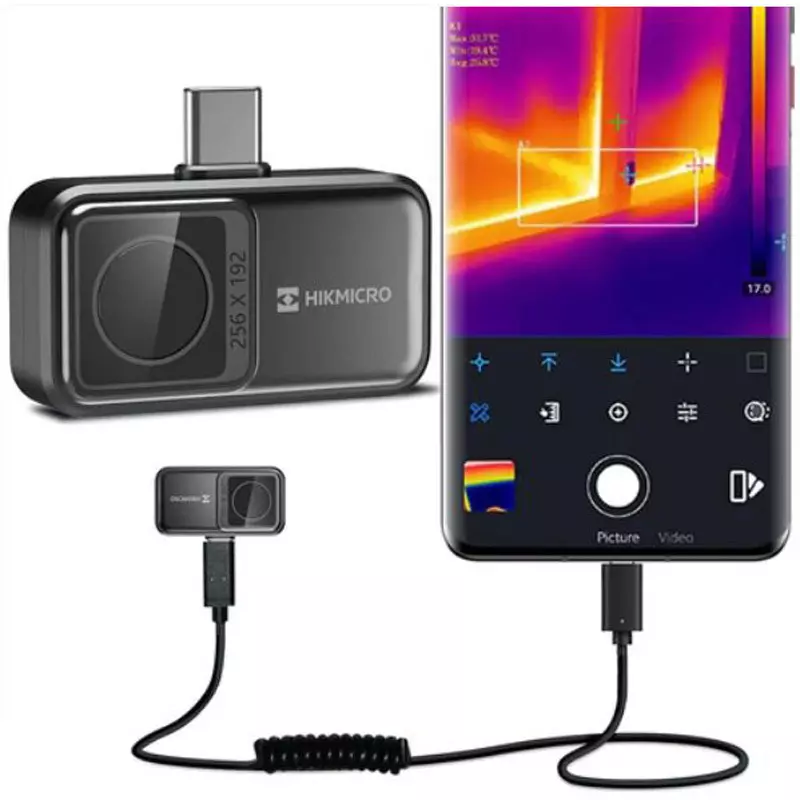 HIKMICRO Portable Thermography, Pixel pitch: 12µm, Temperature resolution: <40 mK, Visible camera: None, Thermal, HIK-MN2