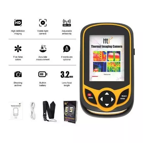 HSETIN Thermal Camera Pocket Size with 3.2 inch (8.12 cm) Touch Screen Display and 256x192 p Resolution, HT-A2+