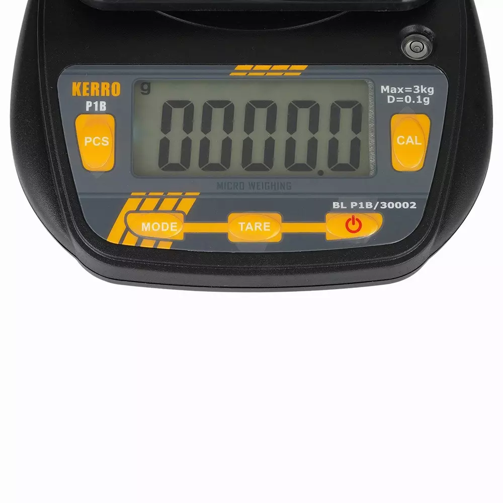 KERRO Digital Weighing Scale with 3 Kg Maximum Capacity and Outside Calibration, P-1B