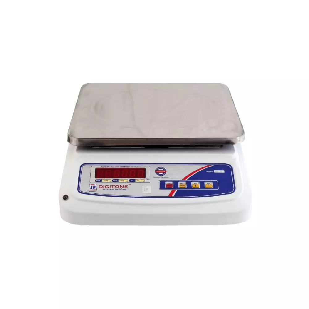 DIGITONE Table Top Weighing Scale 302 x 227 mm Platform Size 30 Kg Weighing Capacity Up to 40 Hours Battery Backup, DGT30