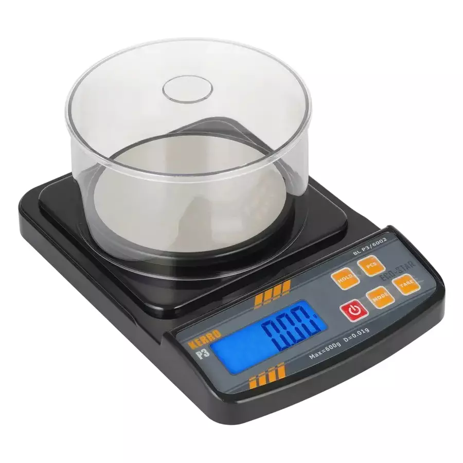 KERRO Analytical Weighing Scale with Digital LCD Display, 600 g Maximum Capacity and 0.01 g Resolution, P-3