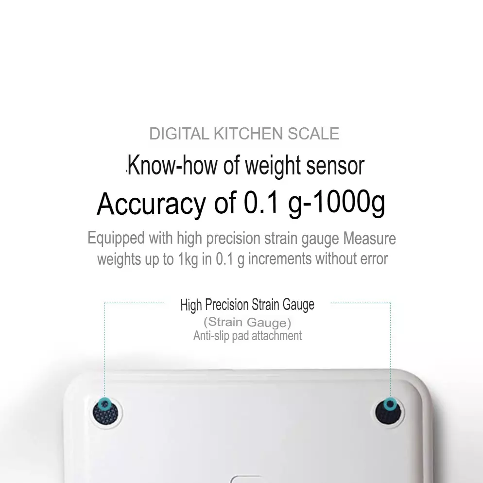 CAS Digital Kitchen Scale 1 Kg Capacity 144 x 144 mm Pan Size ABS, Stainless Steel, K17