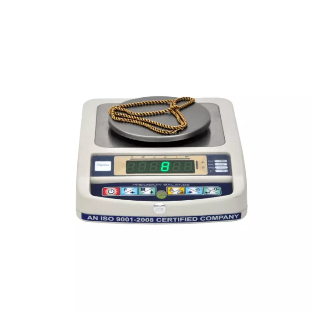 DIGITONE Jewellery Weighing Scale 90 mm Platform Size 300 g Capacity 40 Hours Battery Backup, DGJ 300